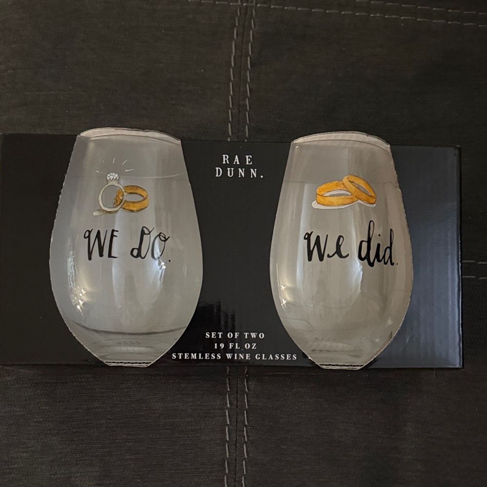 NWT stemless wine glasses